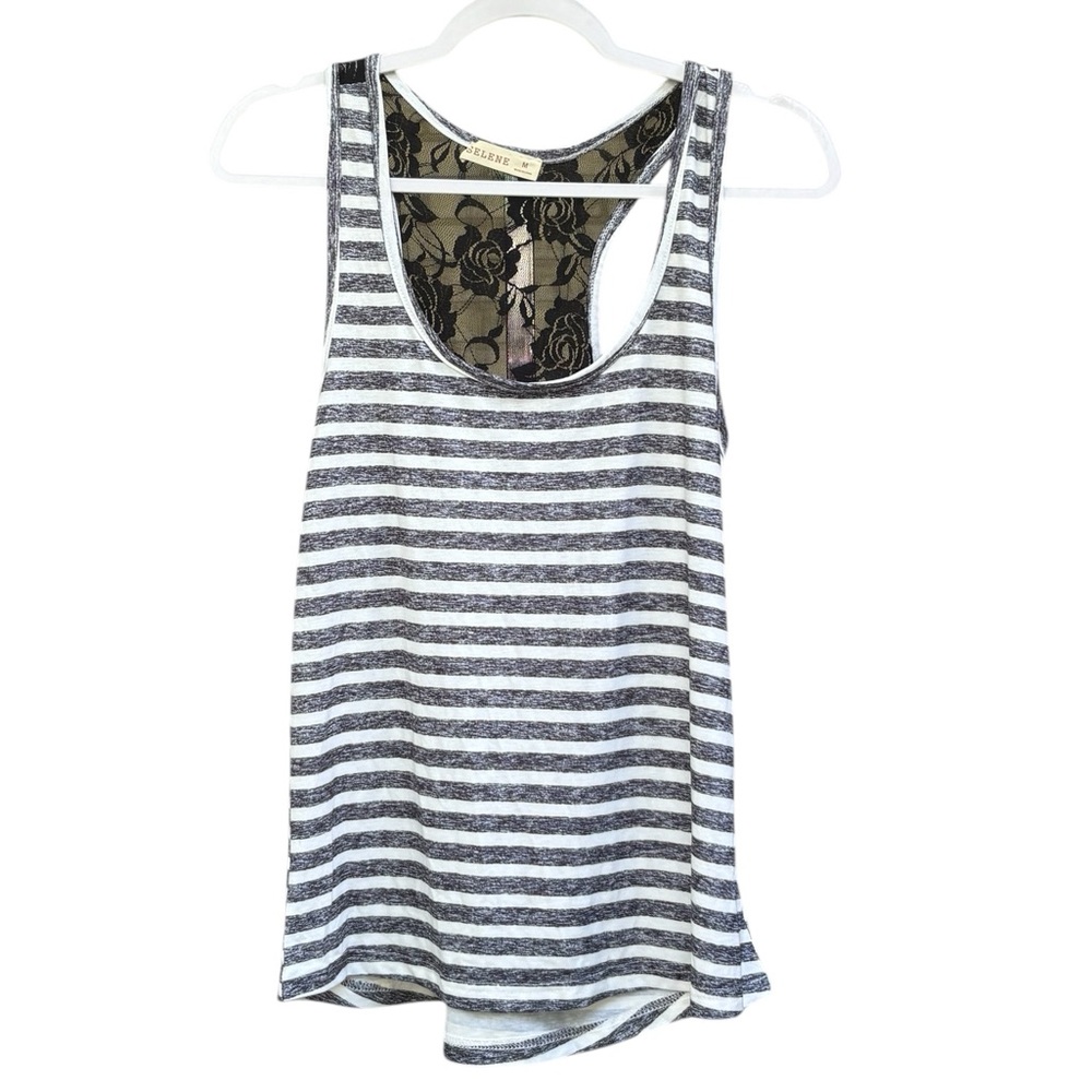 SELENE Striped Tank Top Shirt Size M